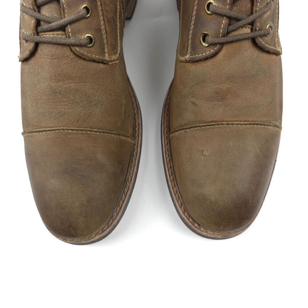 FLORSHEIM Lodge Cap Toe Brown Leather Boots Western Boho Bespoke Indie Cowboy - Picture 6 of 9